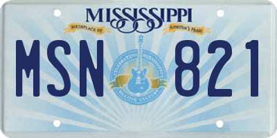 MS license plate MSN821