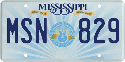 MS license plate MSN829