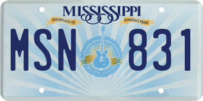 MS license plate MSN831