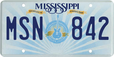 MS license plate MSN842