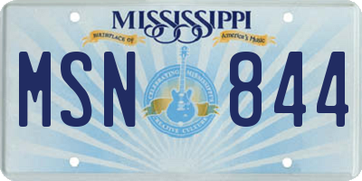 MS license plate MSN844