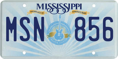 MS license plate MSN856