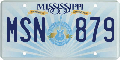 MS license plate MSN879