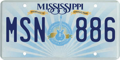 MS license plate MSN886