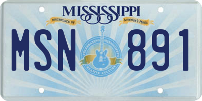 MS license plate MSN891