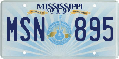MS license plate MSN895