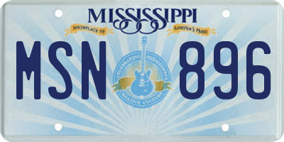 MS license plate MSN896