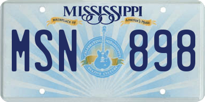 MS license plate MSN898