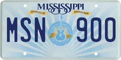 MS license plate MSN900