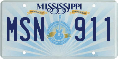 MS license plate MSN911
