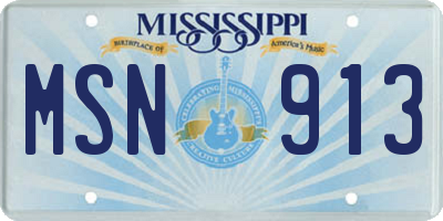 MS license plate MSN913