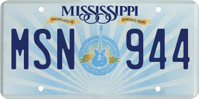 MS license plate MSN944