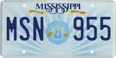 MS license plate MSN955