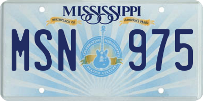 MS license plate MSN975