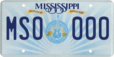 MS license plate MSO000