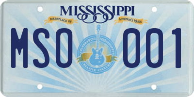 MS license plate MSO001