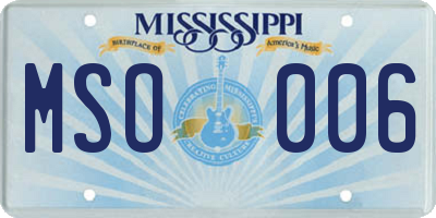 MS license plate MSO006