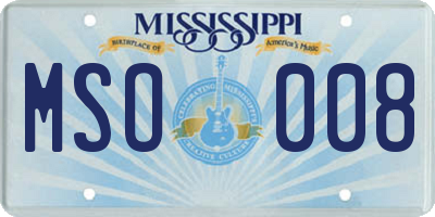 MS license plate MSO008