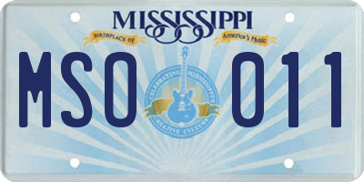 MS license plate MSO011
