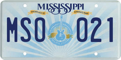 MS license plate MSO021