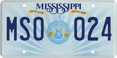 MS license plate MSO024