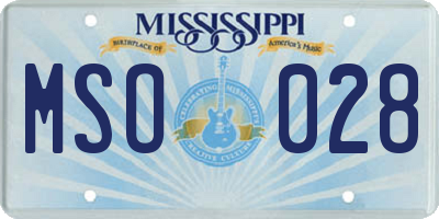 MS license plate MSO028