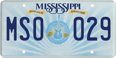 MS license plate MSO029