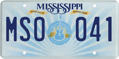 MS license plate MSO041