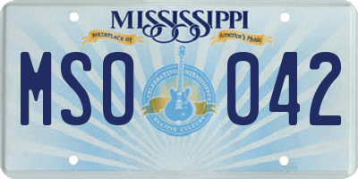 MS license plate MSO042