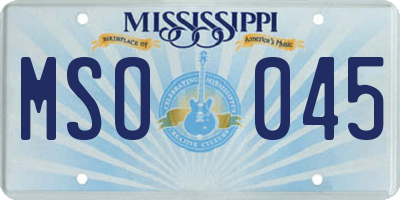 MS license plate MSO045