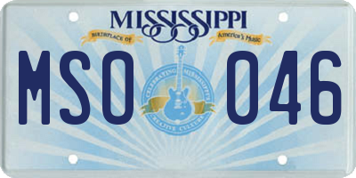 MS license plate MSO046