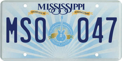 MS license plate MSO047