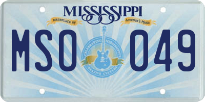 MS license plate MSO049