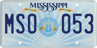 MS license plate MSO053