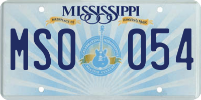 MS license plate MSO054