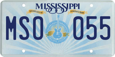 MS license plate MSO055
