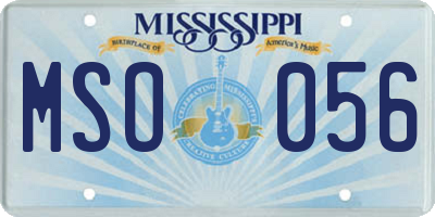 MS license plate MSO056