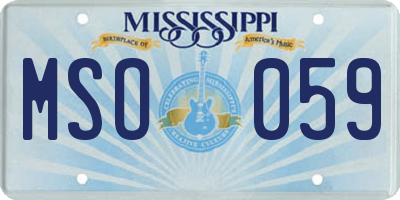 MS license plate MSO059
