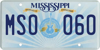 MS license plate MSO060
