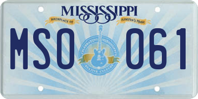 MS license plate MSO061