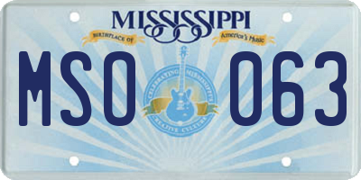 MS license plate MSO063