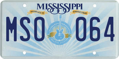 MS license plate MSO064