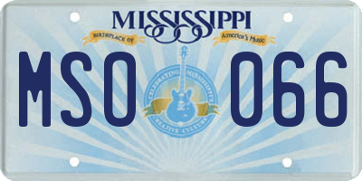 MS license plate MSO066