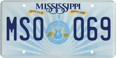 MS license plate MSO069