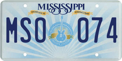 MS license plate MSO074