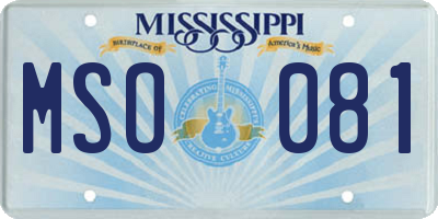MS license plate MSO081
