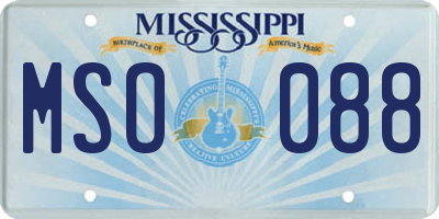 MS license plate MSO088