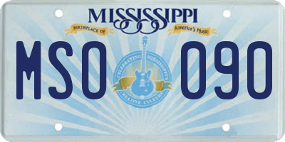 MS license plate MSO090