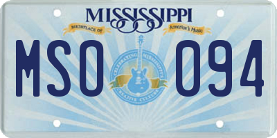 MS license plate MSO094