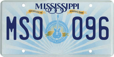 MS license plate MSO096